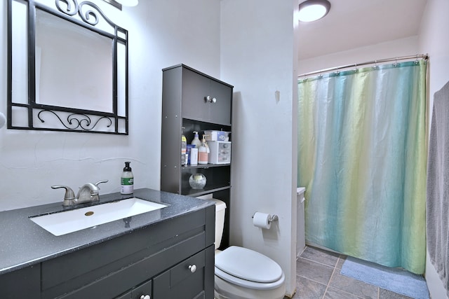 518 Emerson Cir, Bolingbrook, IL 60440 - full bathroom with vanity, tile patterned flooring, and a shower with shower curtain