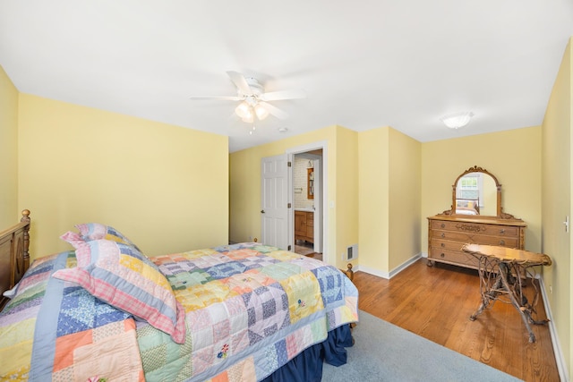 401 Greenwood Rd, Glenview, IL 60025 - bedroom with wood finished floors and a ceiling fan