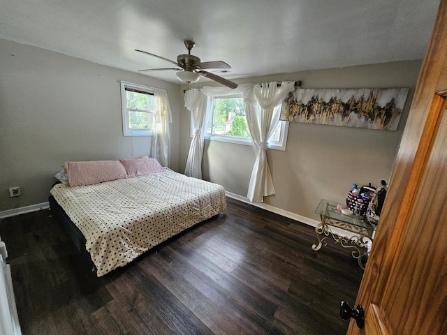 355 Oswego St, Park Forest, IL 60466 - bedroom with dark wood-type flooring and a ceiling fan