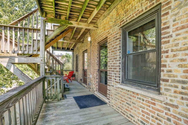 4640 N Kenmore Ave Unit 2S, Chicago, IL 60640 - wooden deck with stairs