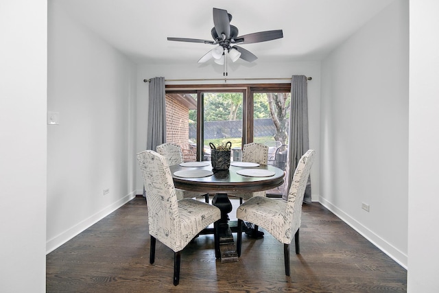 12256 S Arbor Trl Unit 11W, Palos Heights, IL 60463 - dining room featuring ceiling fan and dark wood finished floors