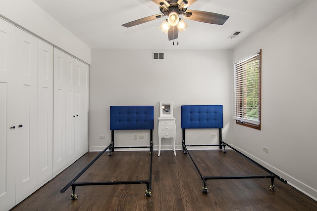 12256 S Arbor Trl Unit 11W, Palos Heights, IL 60463 - sitting room with ceiling fan and wood finished floors