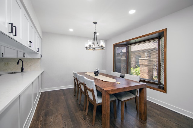 12256 S Arbor Trl Unit 11W, Palos Heights, IL 60463 - dining room with recessed lighting, a chandelier, and dark wood-type flooring