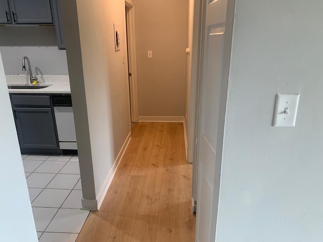 146 S Lalonde Ave Unit 3B, Addison, IL 60101 - hall featuring a sink and light wood-type flooring