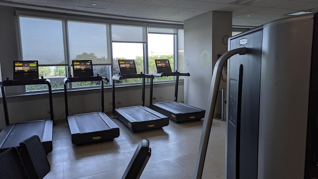 1211 S Prairie Ave Unit 2904, Chicago, IL 60605 - exercise room with a paneled ceiling