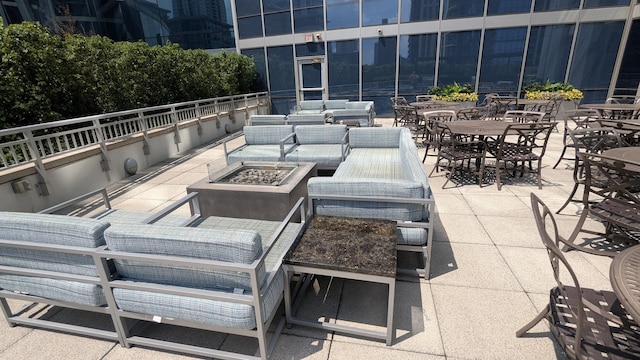 1211 S Prairie Ave Unit 2904, Chicago, IL 60605 - view of patio / terrace featuring an outdoor living space with a fire pit