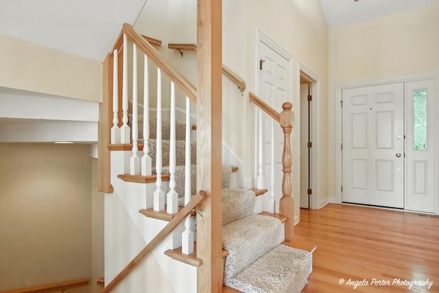 32756 N Stone Manor Dr, Grayslake, IL 60030 - foyer entrance with stairs and wood finished floors