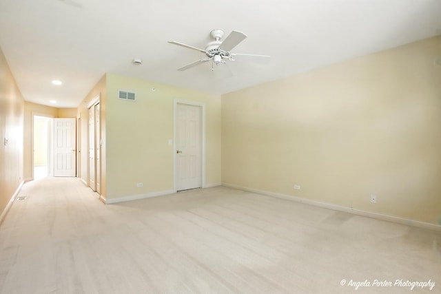 32756 N Stone Manor Dr, Grayslake, IL 60030 - unfurnished room with ceiling fan, light colored carpet, and recessed lighting