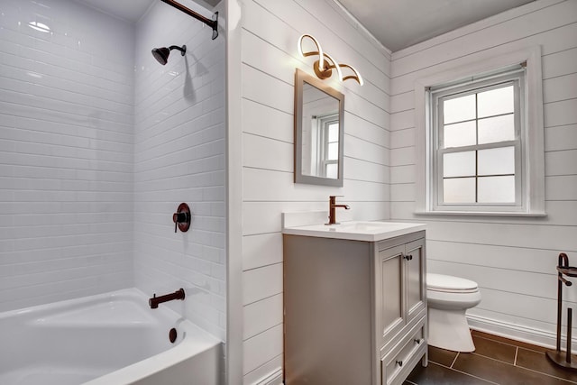 2425 Flossmoor Rd, Flossmoor, IL 60422 - bathroom with vanity, tile patterned flooring, and bathtub / shower combination