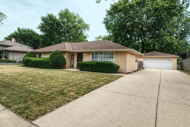 3536 Buck Ave, Joliet, IL 60431 - single story home with a front lawn, driveway, and an outdoor structure