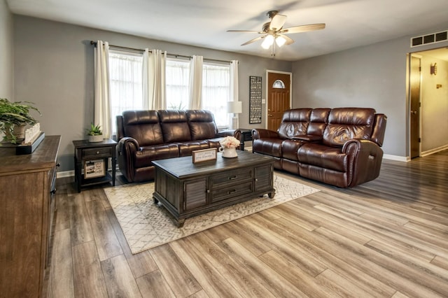 3536 Buck Ave, Joliet, IL 60431 - living area featuring ceiling fan and wood finished floors