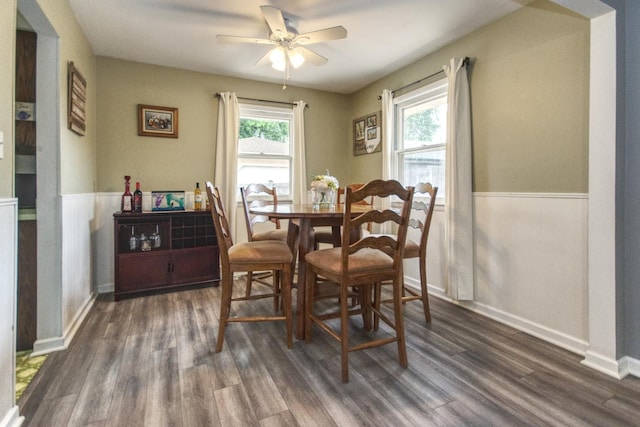 3536 Buck Ave, Joliet, IL 60431 - dining space with dark wood-style floors and a ceiling fan