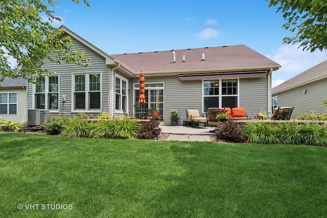 4015 Chesapeake Ln, Naperville, IL 60564 - rear view of property featuring a patio, an outdoor living space, and a lawn