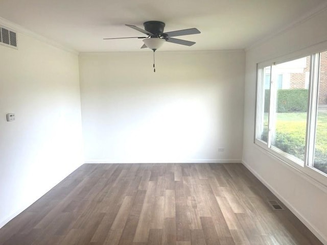 400 Salem Sq Unit 000, Bolingbrook, IL 60440 - empty room featuring wood finished floors, crown molding, and ceiling fan