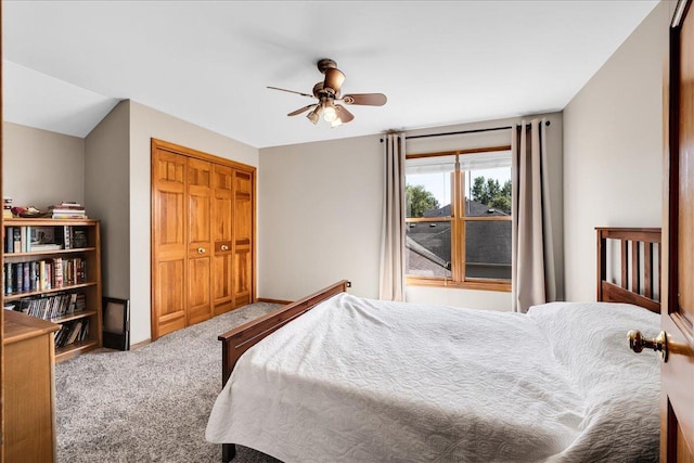 531 Danbury Dr, Oswego, IL 60543 - carpeted bedroom featuring a closet and a ceiling fan