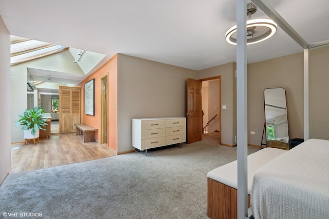 6579 Windham Ln, Long Grove, IL 60047 - carpeted bedroom featuring lofted ceiling and baseboards
