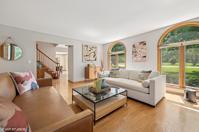 6579 Windham Ln, Long Grove, IL 60047 - living room with wood finished floors, plenty of natural light, and stairs