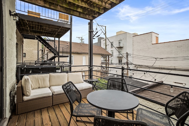 823 N Marshfield Ave Unit 2, Chicago, IL 60622 - wooden deck featuring outdoor lounge area