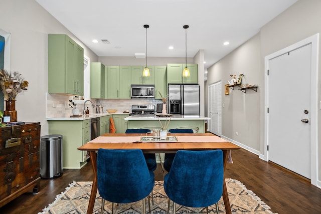 823 N Marshfield Ave Unit 2, Chicago, IL 60622 - dining area with dark wood finished floors and recessed lighting