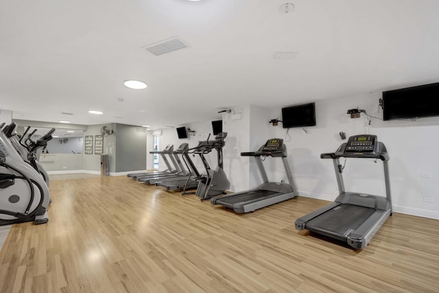 3600 N Lake Shore Dr Unit 1004, Chicago, IL 60613 - workout area with wood finished floors and recessed lighting