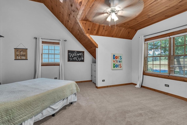 3903 Niblick Ct, Crystal Lake, IL 60012 - bedroom featuring lofted ceiling, wooden ceiling, light carpet, and ceiling fan