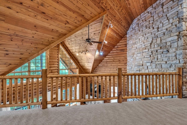 3903 Niblick Ct, Crystal Lake, IL 60012 - interior space featuring high vaulted ceiling, rustic walls, and wood ceiling