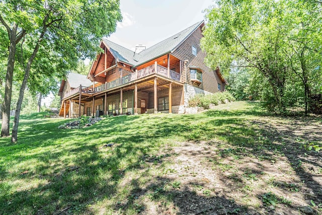3903 Niblick Ct, Crystal Lake, IL 60012 - rear view of property featuring a wooden deck and a yard