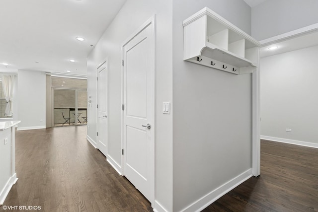 150 W Superior St Unit 605, Chicago, IL 60654 - hallway with dark wood finished floors and recessed lighting