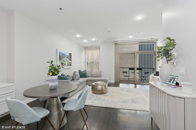 150 W Superior St Unit 605, Chicago, IL 60654 - dining space featuring wood finished floors and recessed lighting