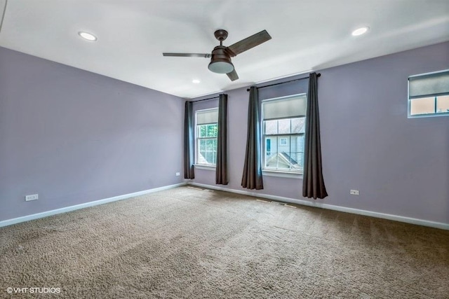 18550 W Sterling Ct W Unit 18550, Grayslake, IL 60030 - carpeted spare room featuring plenty of natural light, ceiling fan, and recessed lighting