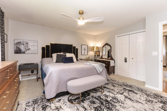 16064 Raintree Rd, Bloomington, IL 61705 - carpeted bedroom featuring a closet and a ceiling fan