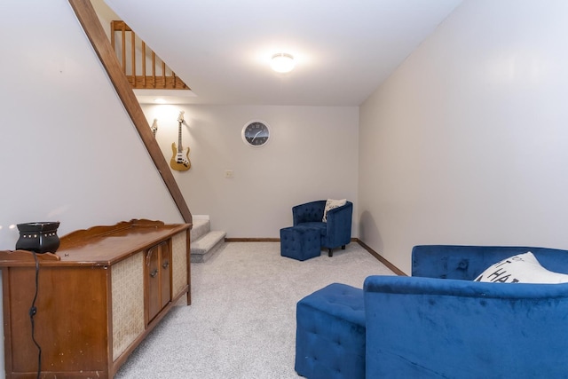 16064 Raintree Rd, Bloomington, IL 61705 - sitting room with light carpet and stairway