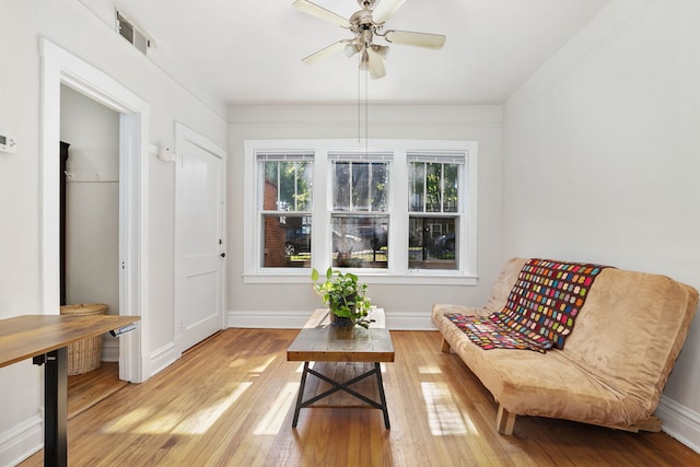 1630 S Fairfield Ave, Chicago, IL 60608 - sitting room featuring light wood-type flooring and ceiling fan