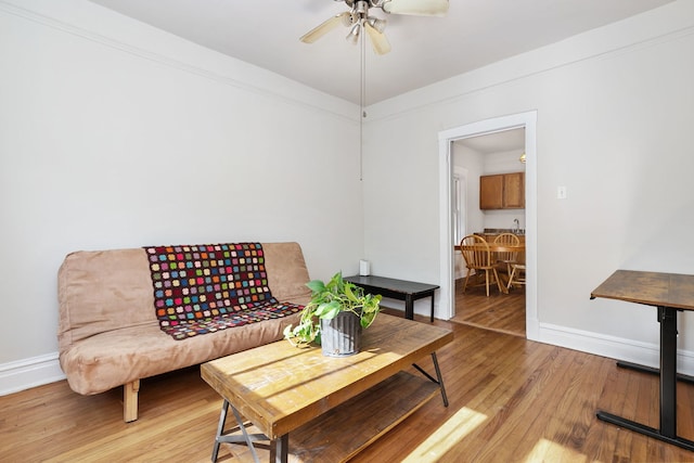 1630 S Fairfield Ave, Chicago, IL 60608 - living area featuring light wood-type flooring and ceiling fan