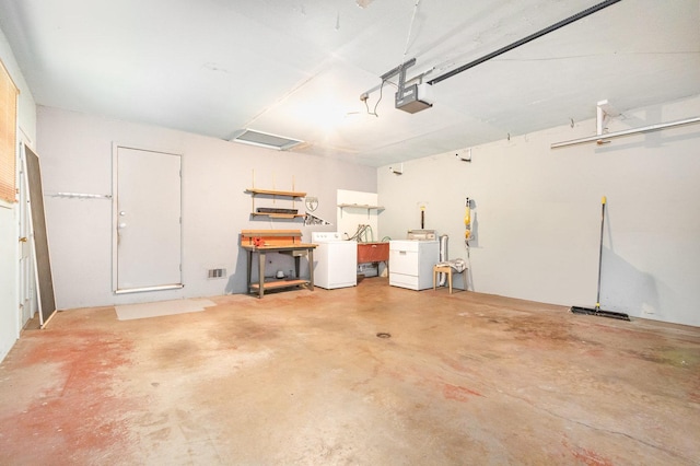 712 Central Park Ave, Flossmoor, IL 60422 - garage featuring washing machine and dryer and a garage door opener