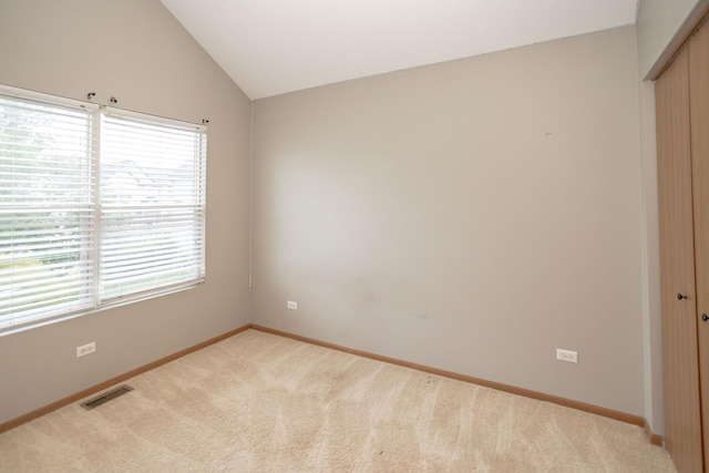 16409 Teton Dr Unit D, Lockport, IL 60441 - unfurnished room featuring plenty of natural light, light carpet, and lofted ceiling