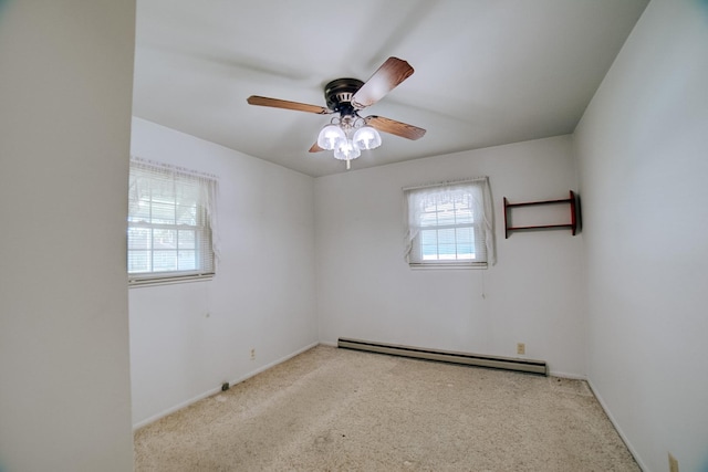 100 W Herron Ct, Watseka, IL 60970 - carpeted spare room with a baseboard heating unit and ceiling fan