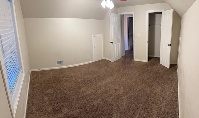 10N850 Rippburger Rd, Elgin, IL 60124 - bonus room with vaulted ceiling, carpet floors, and ceiling fan
