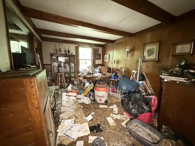 120 S Wabash Ave, Glenwood, IL 60425 - miscellaneous room featuring beamed ceiling