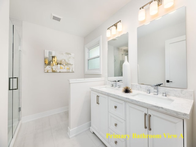 5028 Coyle Ave, Skokie, IL 60077 - full bathroom with double vanity and a stall shower