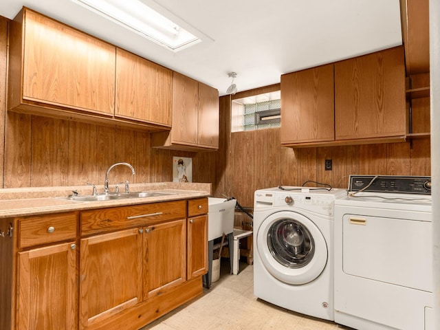 2443 S 4th Ave, North Riverside, IL 60546 - washroom with cabinet space, independent washer and dryer, and wood walls