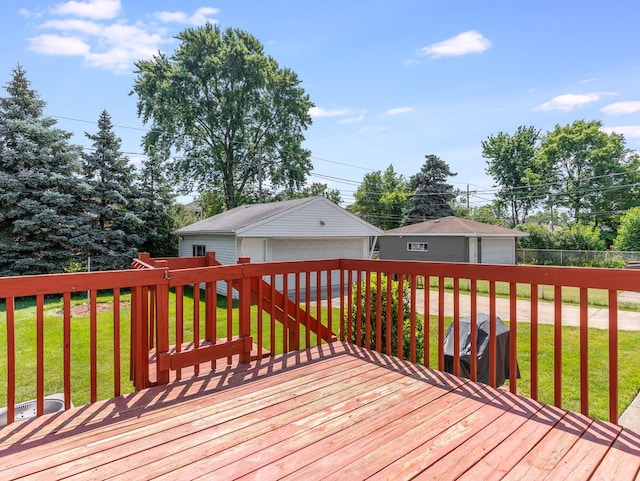 2443 S 4th Ave, North Riverside, IL 60546 - deck with a detached garage, an outbuilding, and area for grilling