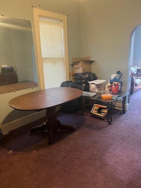 7411 S Morgan St, Chicago, IL 60621 - carpeted dining room with arched walkways