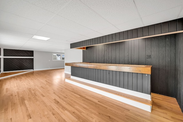 12247 S Avers Ave, Alsip, IL 60803 - bar area with wood finished floors, wood walls, and a drop ceiling