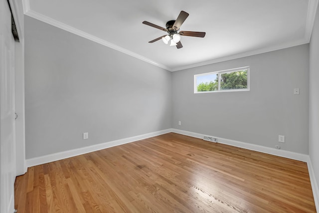 12247 S Avers Ave, Alsip, IL 60803 - unfurnished room with a ceiling fan, ornamental molding, and light wood-type flooring