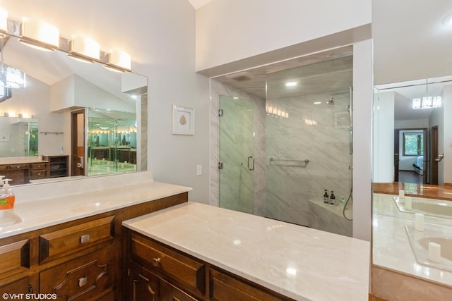 134 Country Club Dr, Bloomingdale, IL 60108 - bathroom with vanity and a marble finish shower