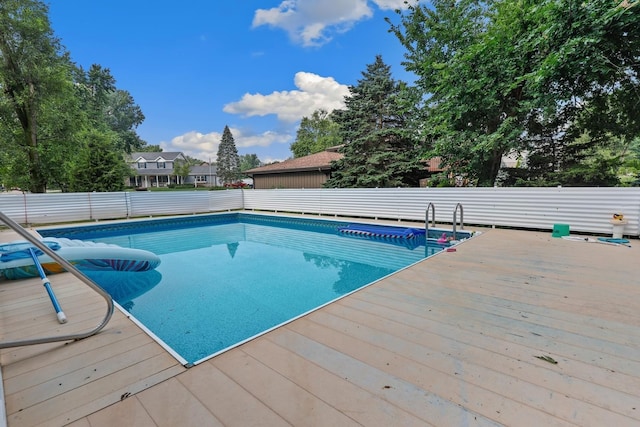 13420 Florence Rd, Mokena, IL 60448 - view of swimming pool featuring a fenced backyard and a deck