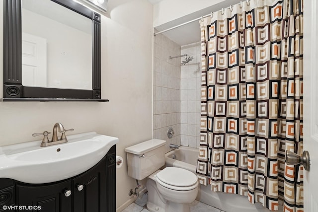 20 Brook Ln, Palos Park, IL 60464 - full bath with vanity, shower / bath combo with shower curtain, and tile patterned floors