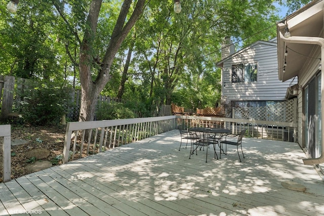 20 Brook Ln, Palos Park, IL 60464 - wooden deck featuring outdoor dining area