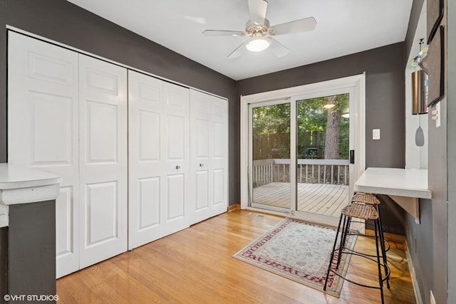 20 Brook Ln, Palos Park, IL 60464 - dining area with light wood-style flooring and a ceiling fan